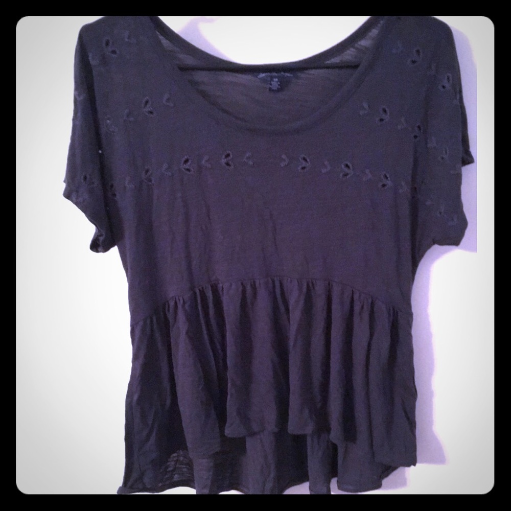 Asymmetrical cap sleeve top